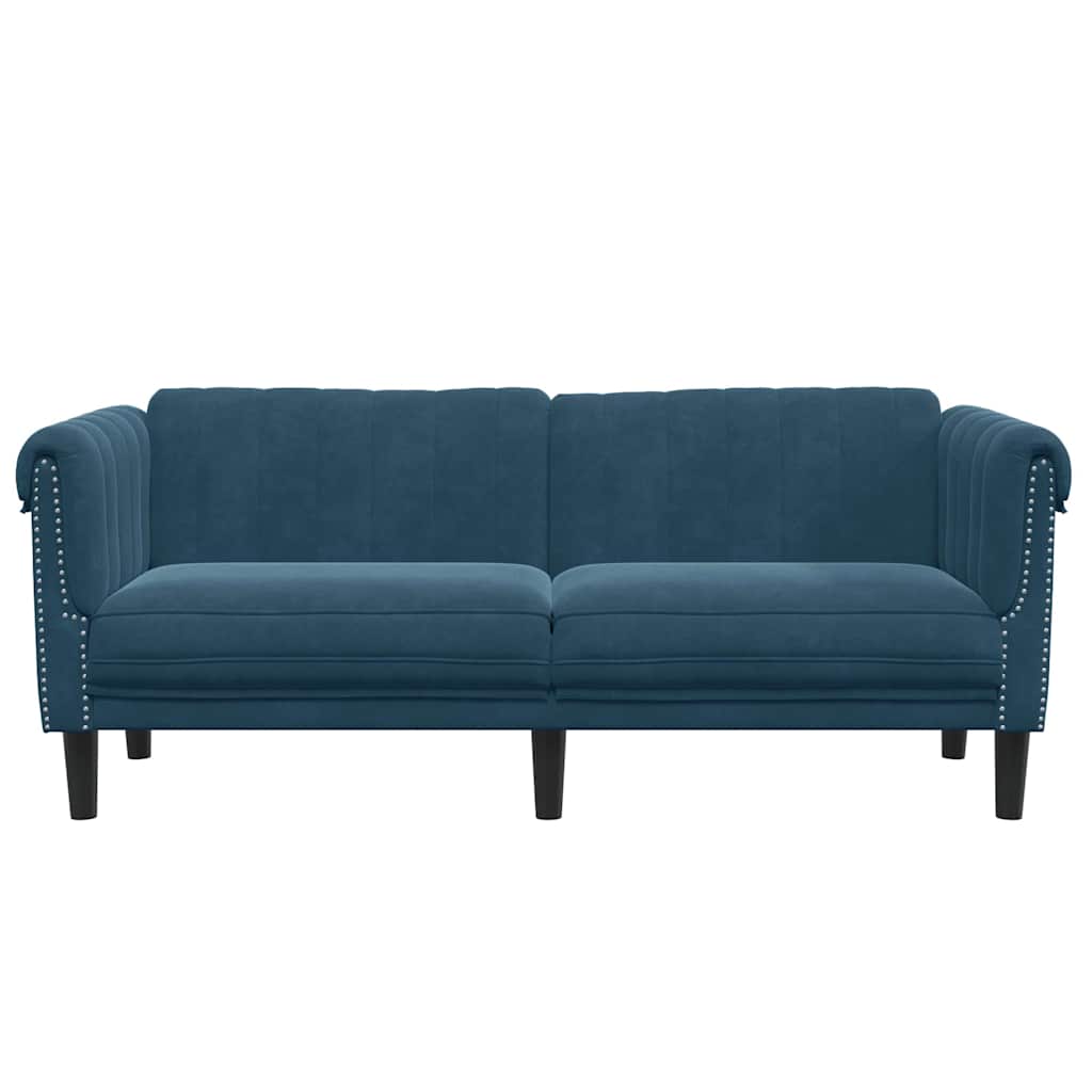 2-zitsbank fluweel blauw