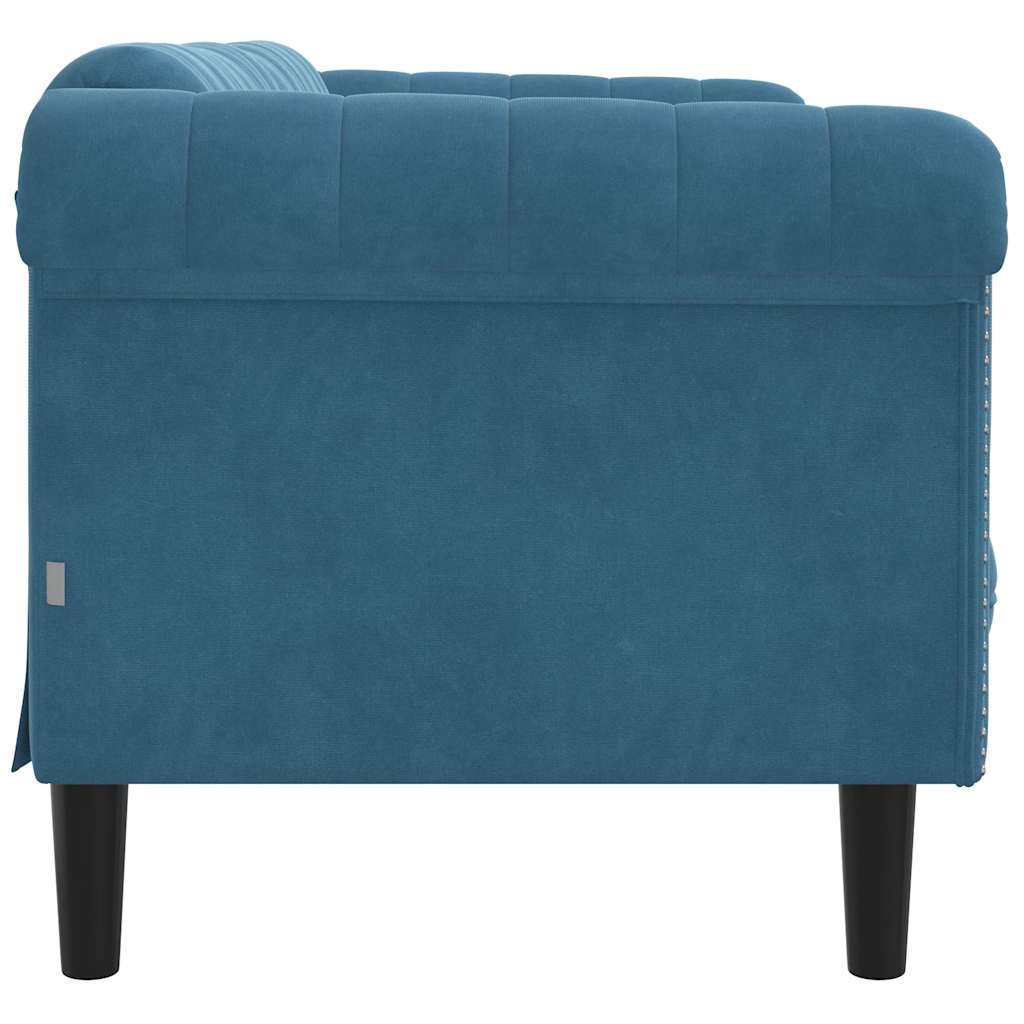 2-zitsbank fluweel blauw