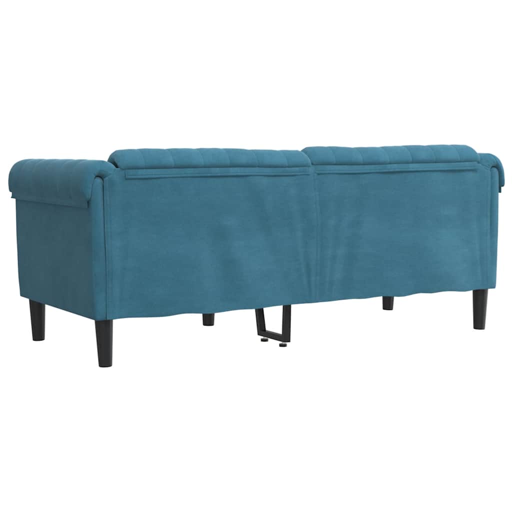 2-zitsbank fluweel blauw