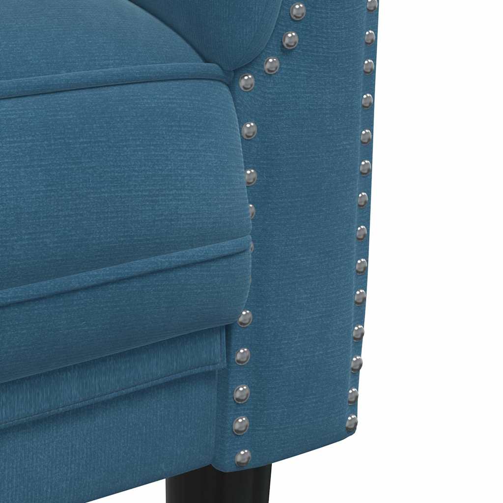 2-zitsbank fluweel blauw