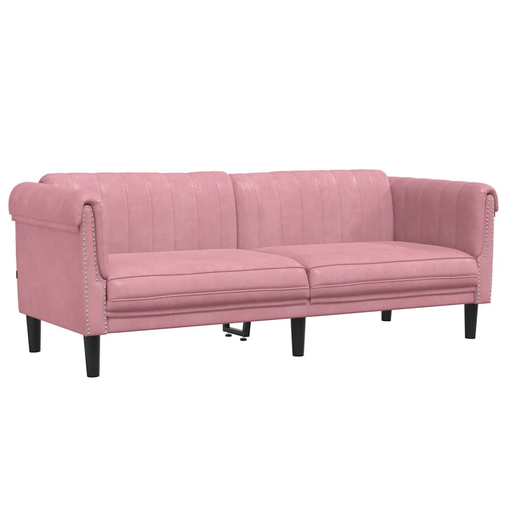 Driezitsbank fluweel roze