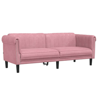 Driezitsbank fluweel roze
