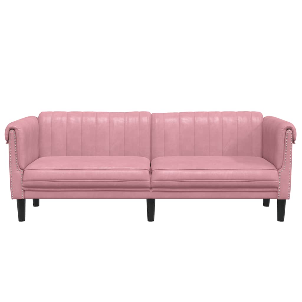 Driezitsbank fluweel roze