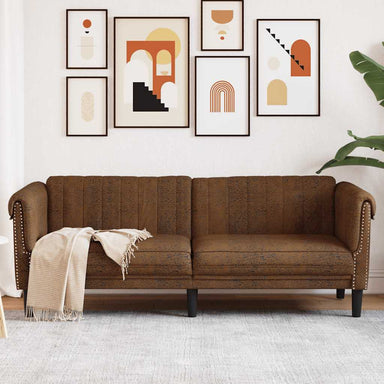 Driezitsbank kunstsuède bruin