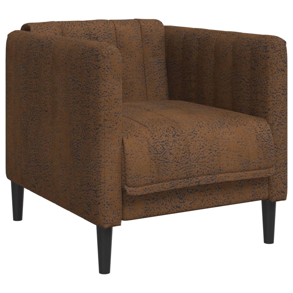 Fauteuil kunstsuède bruin