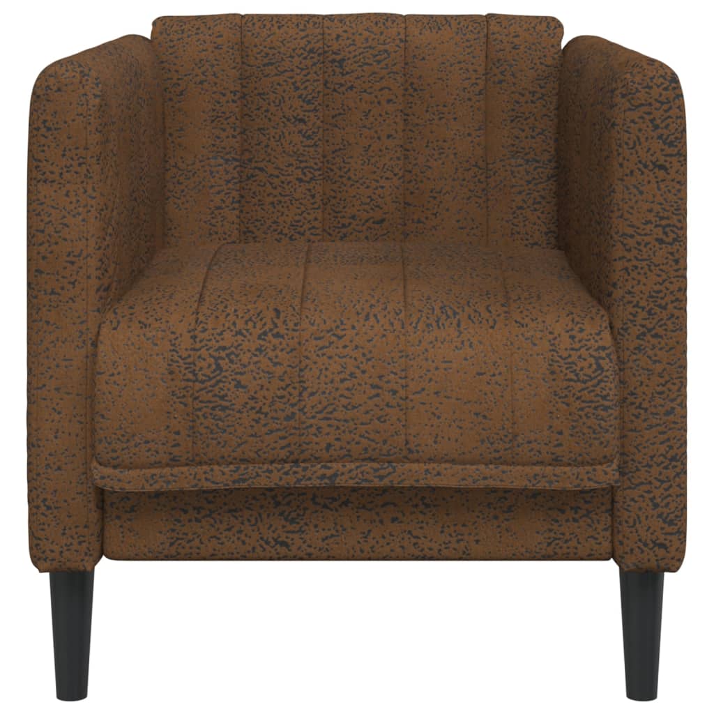 Fauteuil kunstsuède bruin