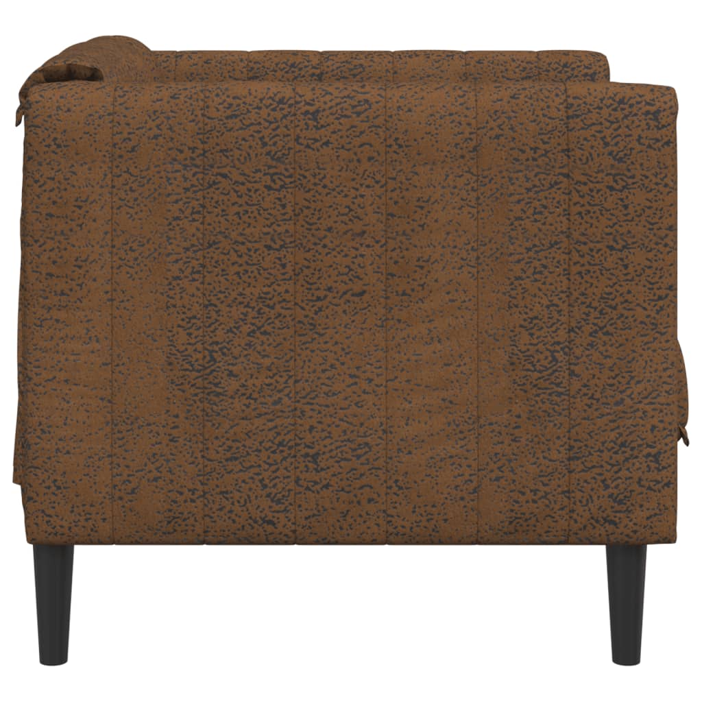 Fauteuil kunstsuède bruin