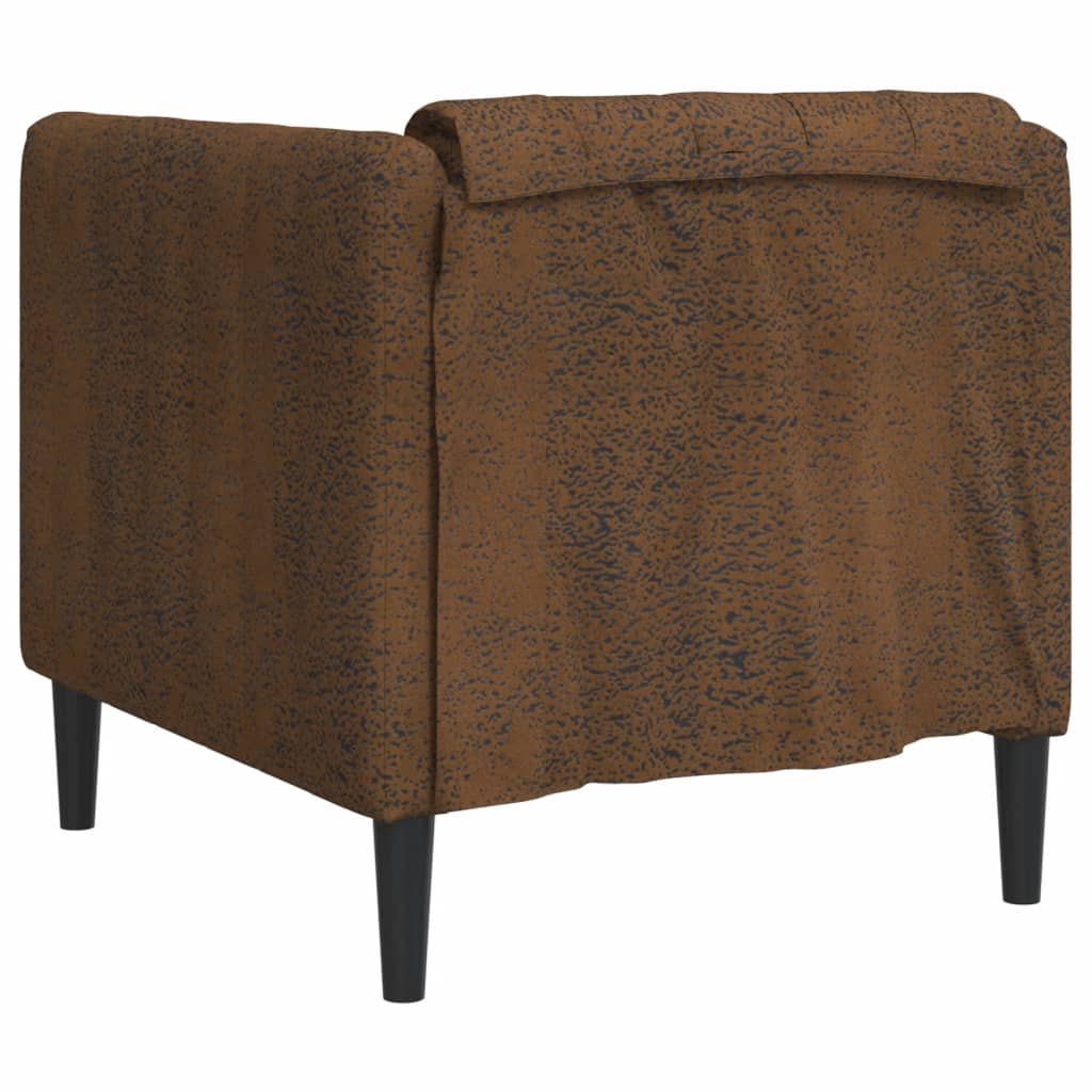 Fauteuil kunstsuède bruin