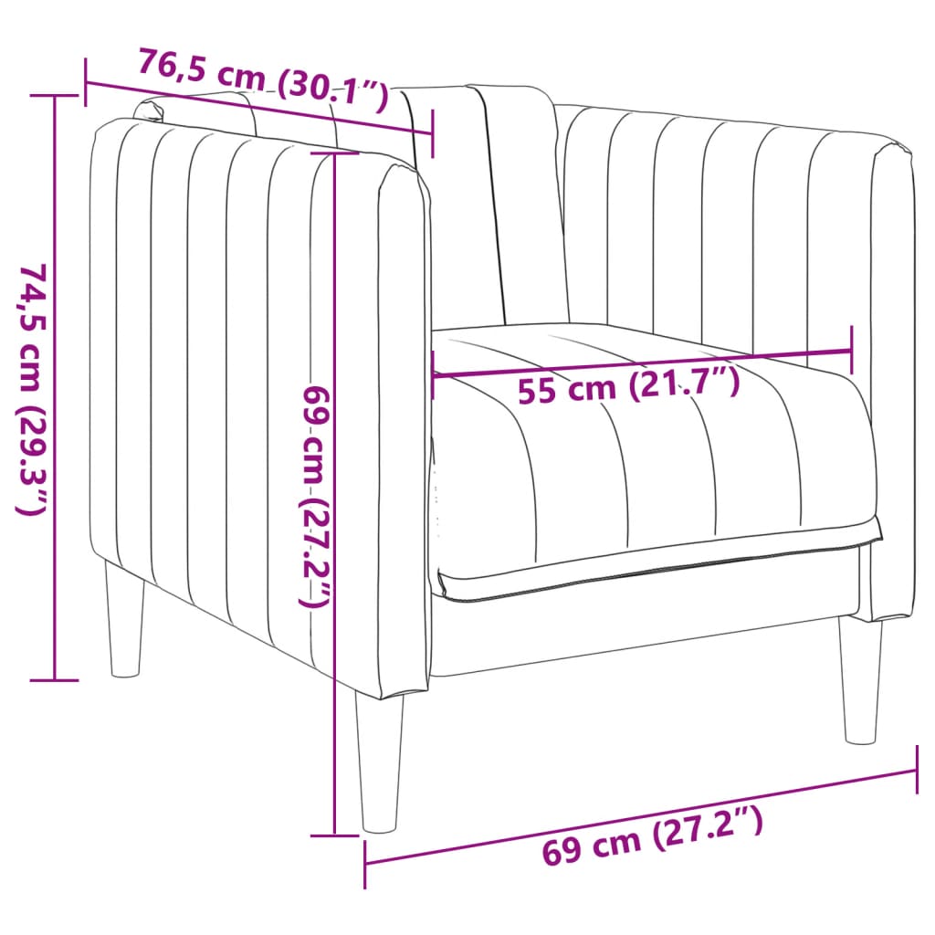 Fauteuil kunstsuède bruin
