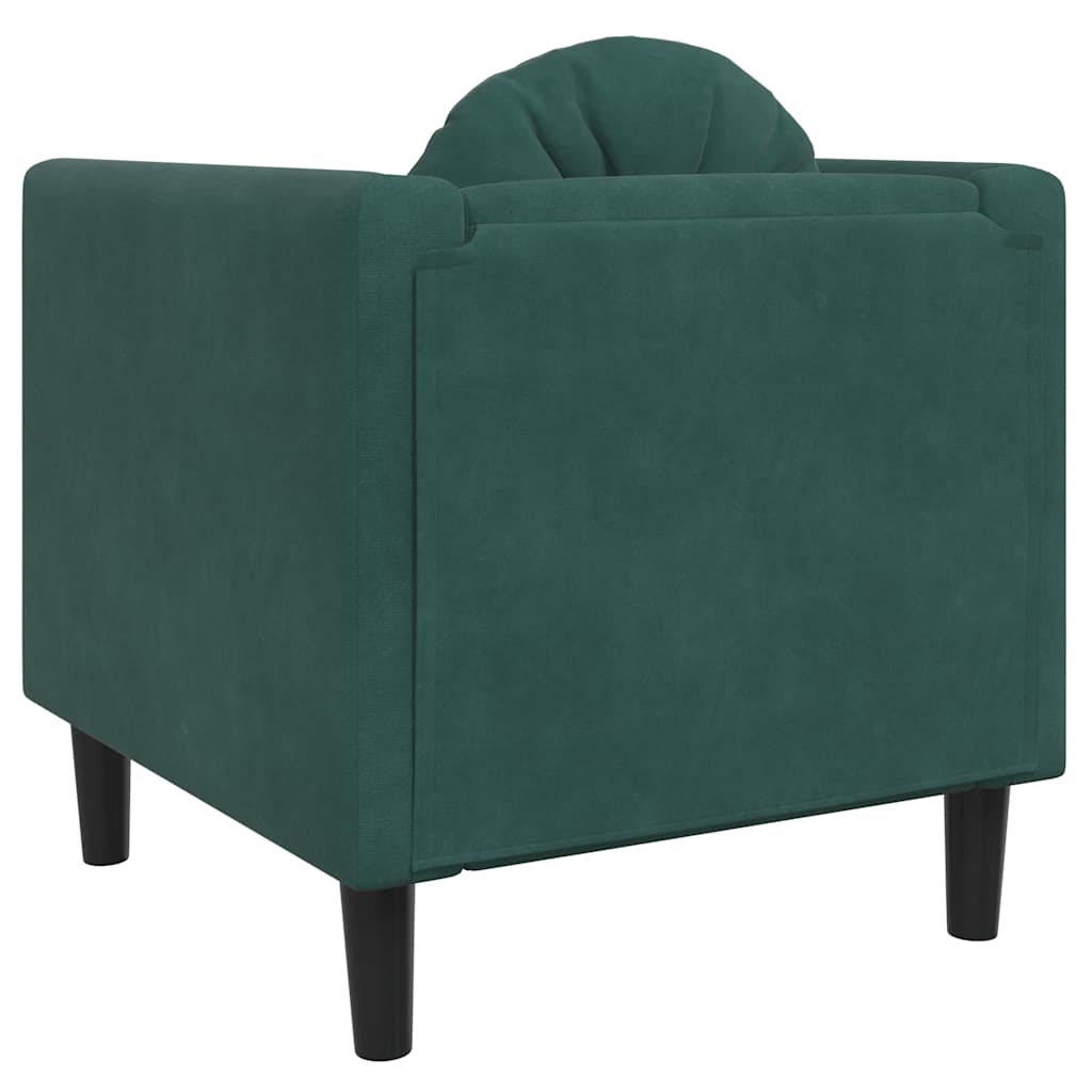 Fauteuil met kussen fluweel donkergroen