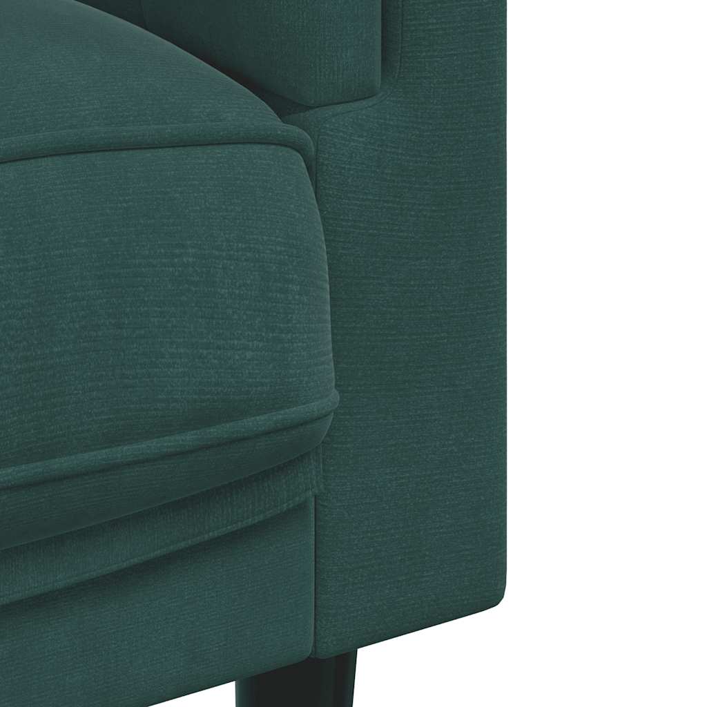 Fauteuil met kussen fluweel donkergroen