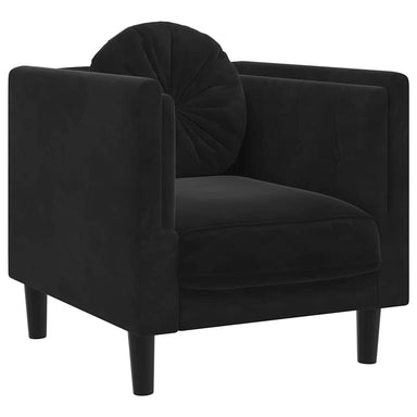 Fauteuil met kussen fluweel zwart