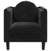 Fauteuil met kussen fluweel zwart