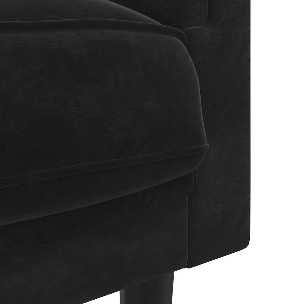 Fauteuil met kussen fluweel zwart