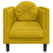 Fauteuil met kussen fluweel geel