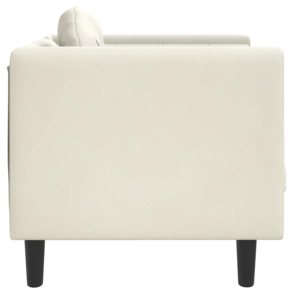 Fauteuil met kussen fluweel crèmekleurig