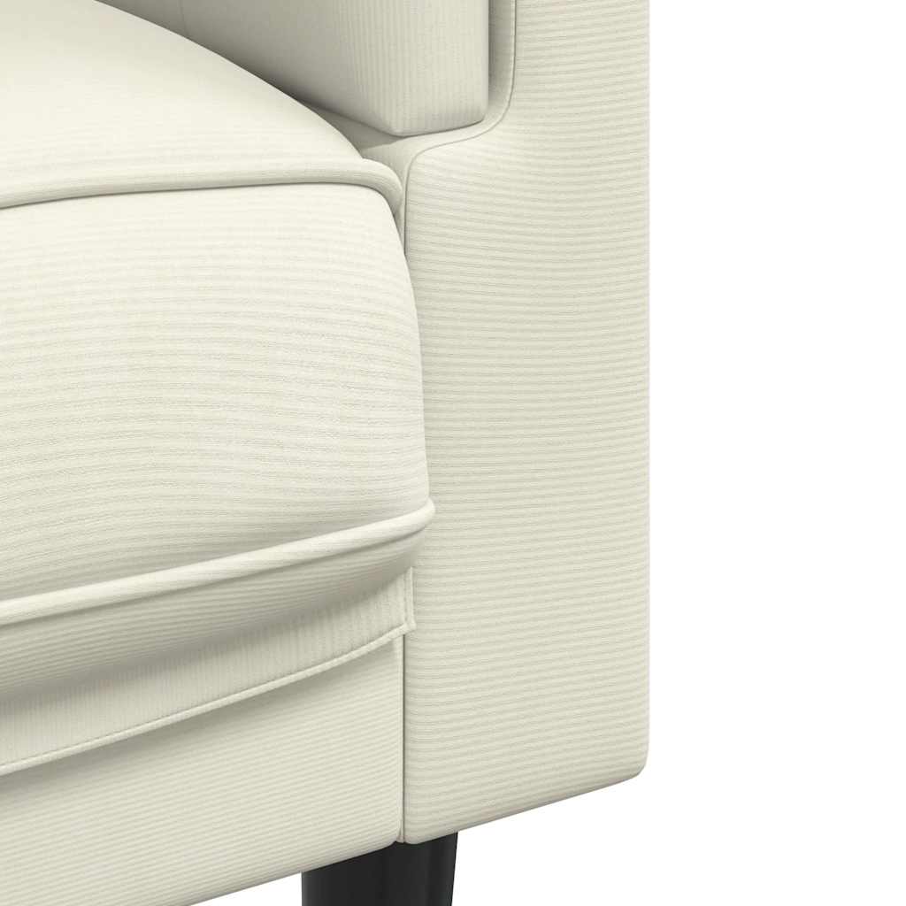 Fauteuil met kussen fluweel crèmekleurig