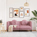 Bank met kussens 2-zits fluweel roze