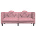 Bank met kussens 2-zits fluweel roze