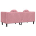 Bank met kussens 2-zits fluweel roze