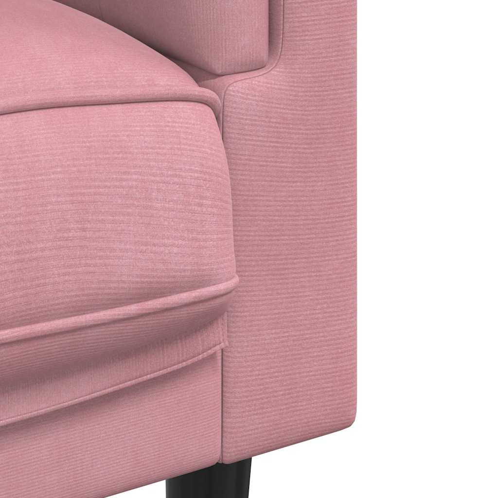 Bank met kussens 2-zits fluweel roze