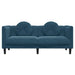 Bank met kussens 2-zits fluweel blauw