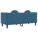 Bank met kussens 2-zits fluweel blauw
