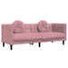 Bank met kussens 3-zits fluweel roze