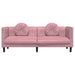Bank met kussens 3-zits fluweel roze