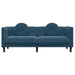 Bank met kussens 3-zits fluweel blauw