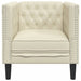 Fauteuil Chesterfield-stijl kunstleer crèmekleurig