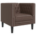 Fauteuil Chesterfield-stijl kunstleer bruin