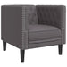 Fauteuil Chesterfield-stijl kunstleer grijs