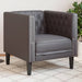 Fauteuil Chesterfield-stijl kunstleer grijs