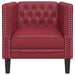 Fauteuil Chesterfield-stijl kunstleer wijnrood