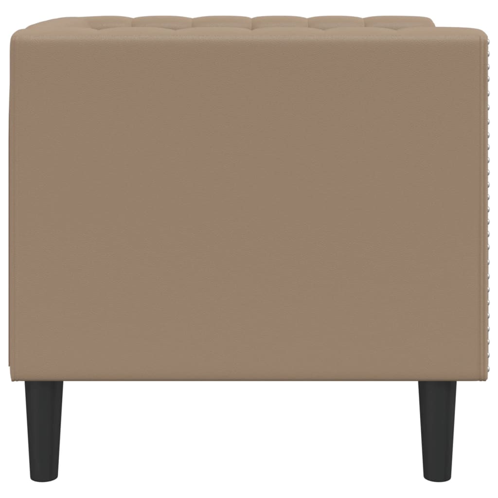 Fauteuil Chesterfield-stijl kunstleer cappuccinokleurig