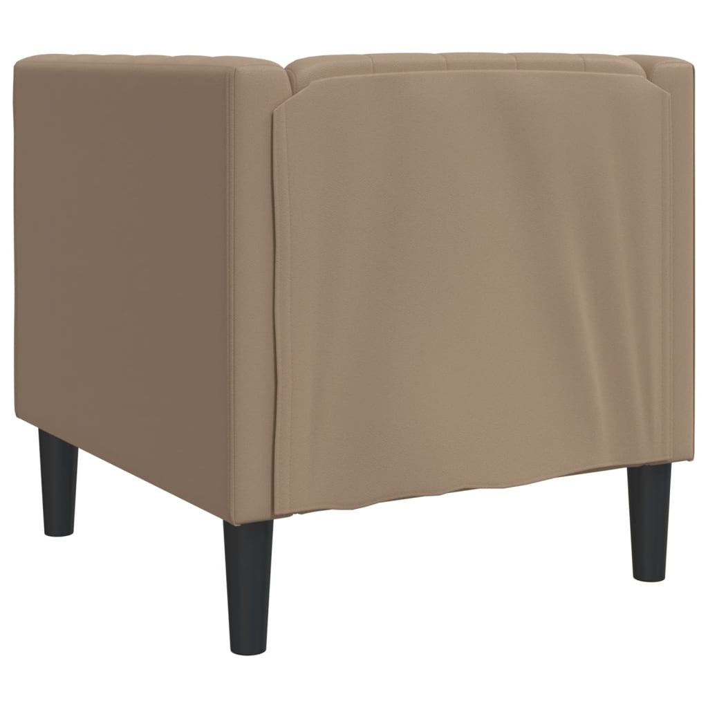 Fauteuil Chesterfield-stijl kunstleer cappuccinokleurig