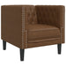 Fauteuil Chesterfield-stijl kunstsuède bruin