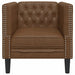 Fauteuil Chesterfield-stijl kunstsuède bruin