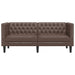 Tweezitsbank Chesterfield-stijl kunstleer bruin