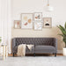 Tweezitsbank Chesterfield-stijl kunstleer grijs