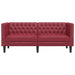 Tweezitsbank Chesterfield-stijl kunstleer wijnrood