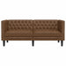 Tweezitsbank Chesterfield-stijl kunstsuède bruin