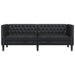 Driezitsbank Chesterfield-stijl kunstleer zwart