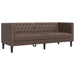 Driezitsbank Chesterfield-stijl kunstleer bruin