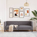 Driezitsbank Chesterfield-stijl kunstleer grijs