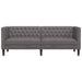 Driezitsbank Chesterfield-stijl kunstleer grijs