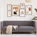 Driezitsbank Chesterfield-stijl kunstleer grijs