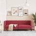 Driezitsbank Chesterfield-stijl kunstleer wijnrood