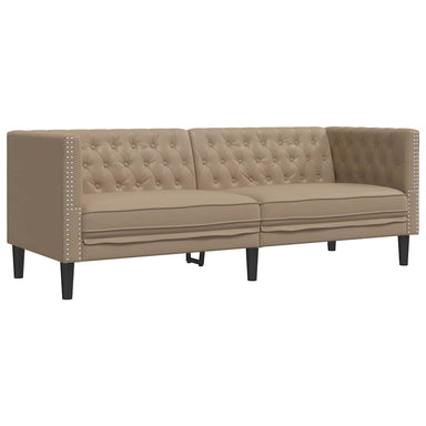 Driezitsbank Chesterfield-stijl kunstleer cappuccinokleurig